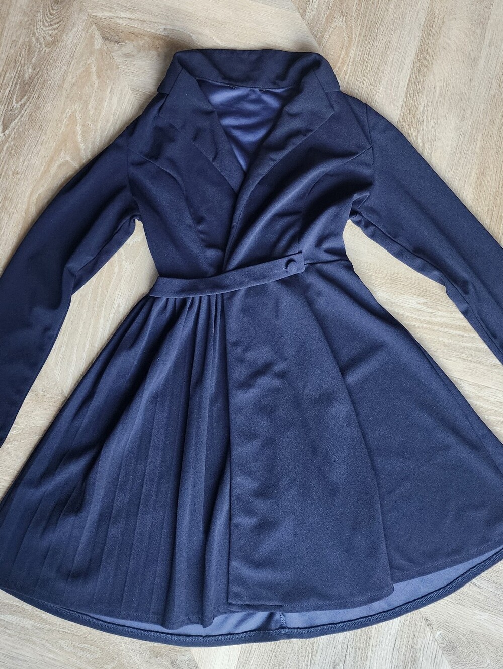 Cute Navy Blue Blazer Wrap Mini-dress